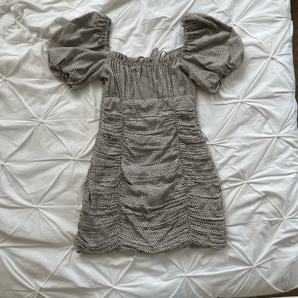 Zara Polka Dot Mini Dress with Puff Sleeves - Picture 3 of 10